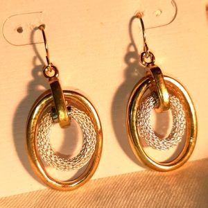 Gold and silver tone earrings